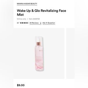 MANNA KADAR Wake Up & Glo Revitalizing Face
Mist